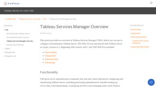 
                            7. Tableau Services Manager Overview - Tableau