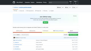 
                            2. tableau/custom-portal-sample: Sample code showing how to ... - GitHub