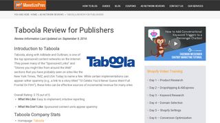 
                            9. Taboola Review for Publishers - MonetizePros
