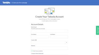 
                            4. Taboola - Sign Up to Start Your Campaign.