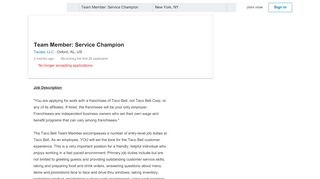 
                            7. Tacala, LLC hiring Team Member: Service Champion in Oxford ...