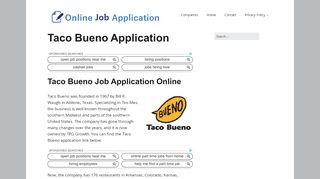 
                            6. Taco Bueno Application - (APPLY ONLINE)