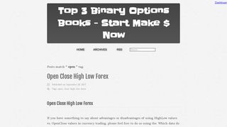 
                            3. Tag : open « Top 3 Binary Options Books - Start Make $ Now