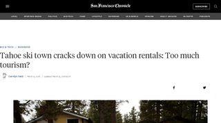 
                            8. Tahoe ski town cracks down on vacation rentals: Too much tourism ...