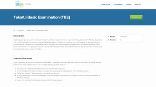 
                            5. Takaful Basic Examination (TBE) - IBFIM - LMS