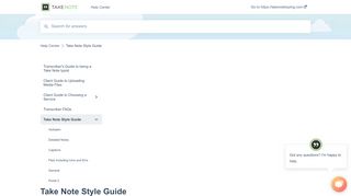 
                            5. Take Note Style Guide - Help Center