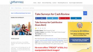 
                            3. Take Surveys for Cash Review (Yes, It's a Scam)