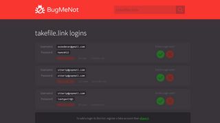 
                            3. takefile.link passwords - BugMeNot