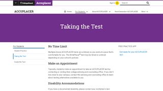 
                            8. Taking the Test – ACCUPLACER – The College Board