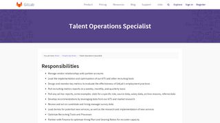 
                            7. Talent Operations Specialist | GitLab