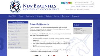 
                            9. TalentEd Records - New Braunfels ISD