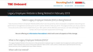 
                            7. Taleo Employee Website Sunsetting in February 2019
