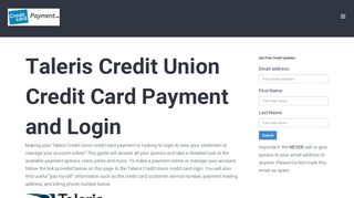 
                            1. Taleris Credit Union Credit Card Payment - Login - Address ...