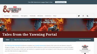 
                            8. Tales from the Yawning Portal | D&D Adventurers League Organizers