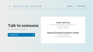 
                            9. Talk to Someone | 13 Reasons Why Crisis Information