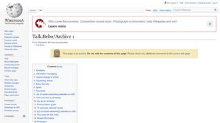 
                            6. Talk:Bebo/Archive 1 - Wikipedia