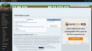 
                            5. Talk:Nether portal – Official Minecraft Wiki