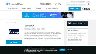 
                            3. Talkray API | ProgrammableWeb