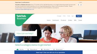 
                            5. TalkTalk Business, My Account and Knowledge Base
