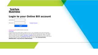 
                            6. TalkTalk Business Online Bill