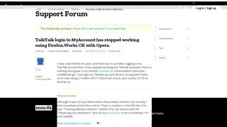 
                            9. TalkTalk login to MyAccount has stopped working using Firefox ...