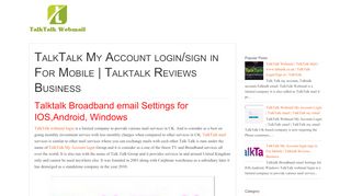 
                            11. TalkTalk My Account login/sign in For Mobile | …