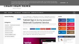 
                            1. Talktalk Sign in to my account | Webmail | Customer ...
