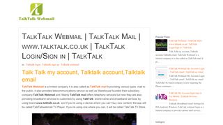 
                            5. TalkTalk Webmail | TalkTalk Mail | www.talktalk.co.uk ...