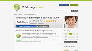 
                            8. ᐅ talkthisway.de Erfahrungen aus 272 Bewertungen » 4.4/5 ...