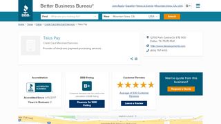 
                            7. Talus Pay | Better Business Bureau® Profile