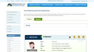 
                            8. Tamil Matrimonial site Kanyakumari - Multi Matrimony