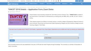 
                            1. TANCET 2018 Details - Application Form, Exam Dates ...