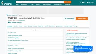 
                            7. TANCET 2019 Exam: Counselling (Started), Cut off, Rank ...