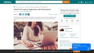 
                            3. TANCET 2019 Login for Registration, Hall Ticket & Result - Shiksha.com