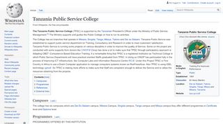 
                            7. Tanzania Public Service College - Wikipedia