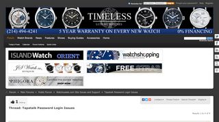 
                            2. Tapatalk Password Login Issues - Watchuseek Forums