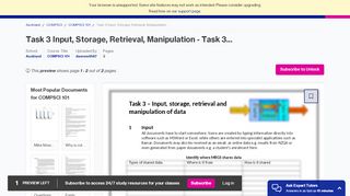 
                            9. Task 3 Input, Storage, Retrieval, Manipulation - Course Hero