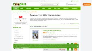 
                            8. Taste of the Wild Hundefutter - zooplus.de