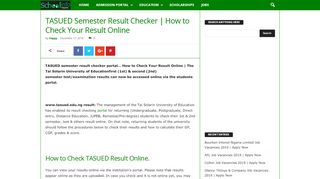 
                            8. TASUED Semester Result Checker | How to Check Your ...