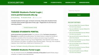 
                            6. TASUED Students Portal Login | www.portal.tasued.edu.ng ...