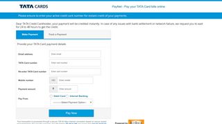 
                            2. TATA Card - Paynet - BillDesk