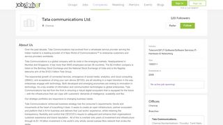 
                            9. Tata communications Ltd. Careers and Job …