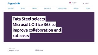 
                            6. Tata Steel selects Microsoft Office 365 to improve ...