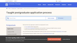 
                            1. Taught postgraduate application process - University of Dundee