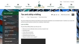 
                            2. Tax and utility e-billing - City of Kitchener