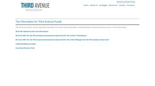 
                            4. Tax Information - Third Avenue Management