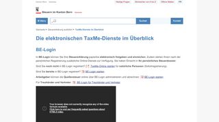 
                            3. TaxMe-Dienste im Überblick - Steuern im Kanton Bern ...