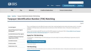 
                            10. Taxpayer Identification Number (TIN) Matching | Internal ...