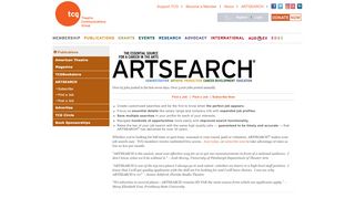 
                            2. TCG: Theatre Communications Group > Publications > ARTSEARCH