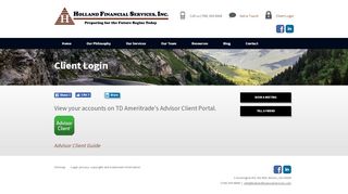 
                            8. TD Ameritrade Client Login - Holland Financial Services, Inc.
